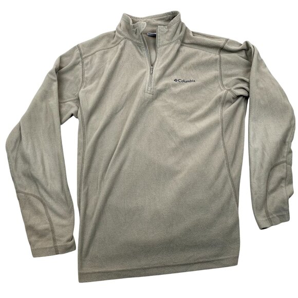 Columbia Mens Fleece Pullover Half-Zip Jacket M Fleece Casual Beige - Picture 1 of 6